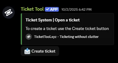 Discord ticket creation tutorial screenshot